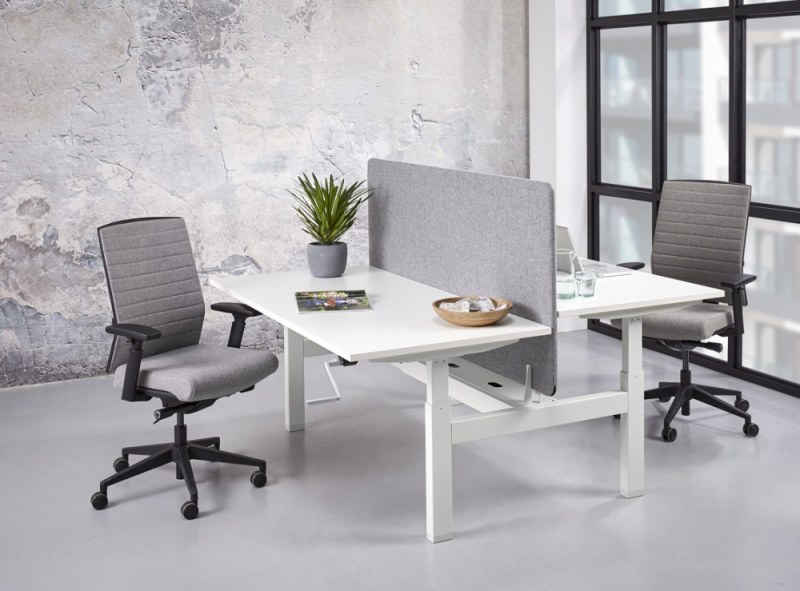 Orange Office duo werkplek H-poot met slingerverstelling 160 x 166 cm 