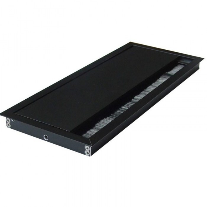 Kabeldoorvoer 100x240x16mm zwart met softclose sluiting 
