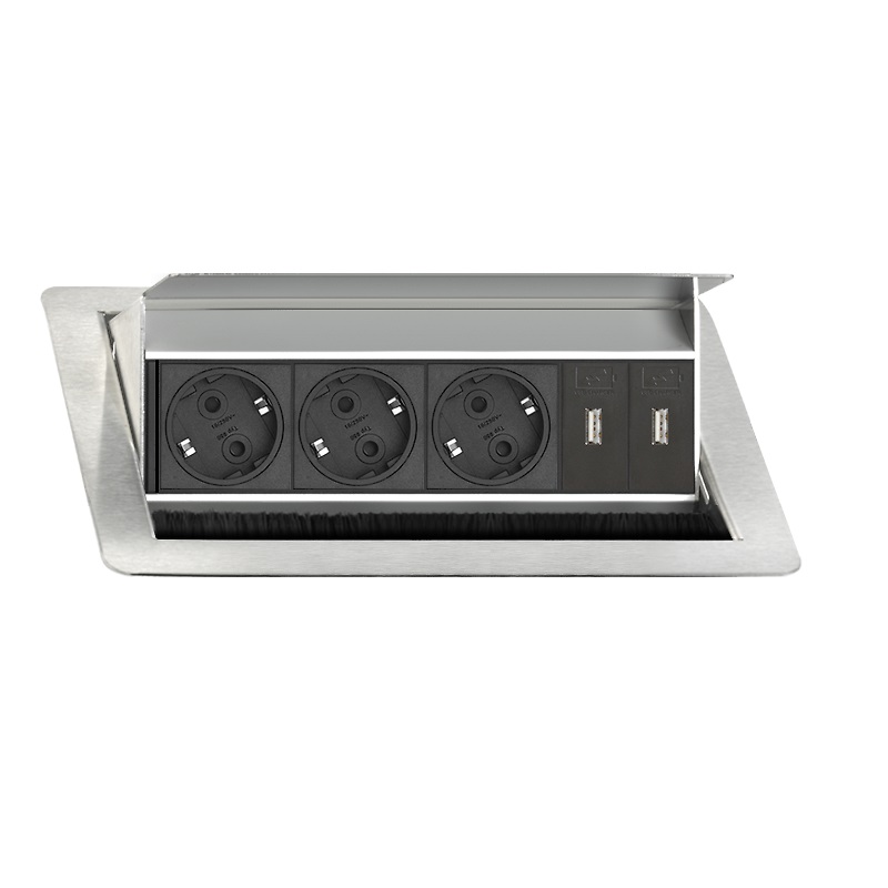 Evoline Inbouw Powerbox Flip Top Push Medium 3x Stroom 2x USB charger  4730051.03020006.096 1