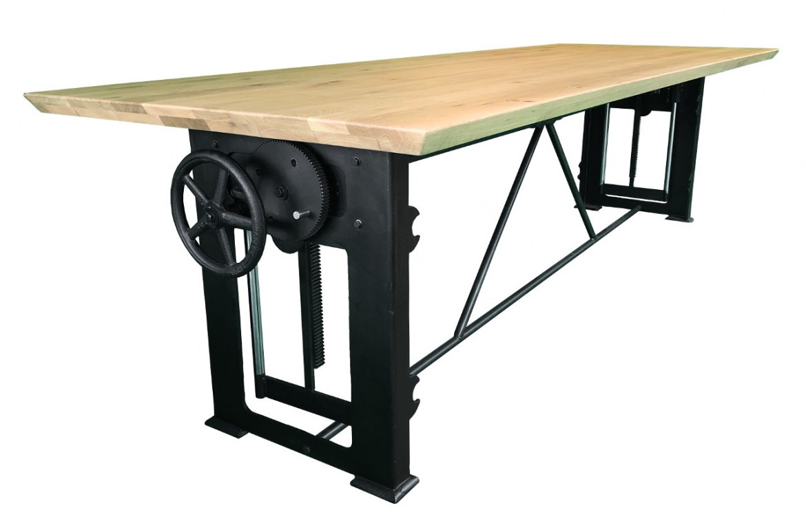 medley Dusver Onhandig Bowerkt Industriële hoogte verstelbare tafel 200 x 100 cm - Bureau  slingerverstelling - Kantoorinrichtingkopen.nl