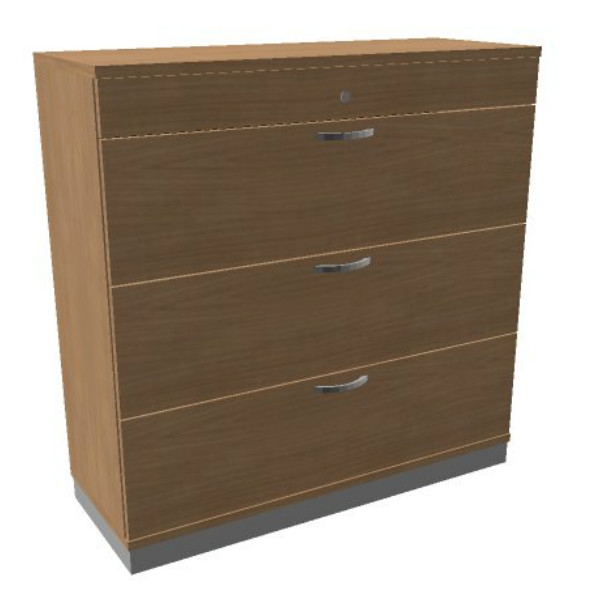 Oka houten hangmappenkast  3 laden 120 breed 
