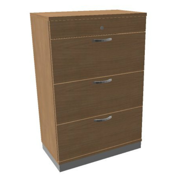 Oka houten hangmappenkast  3 laden 80 breed 