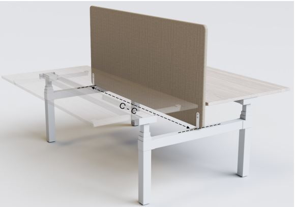 Gotessons ScreenIT A30 met magneten t.b.v. duo werkplek 140 cm breed