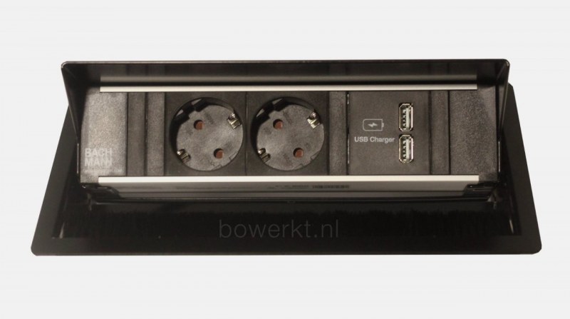 Bachmann CONI inbouwmodule 2x stroom 2x USB-charger 