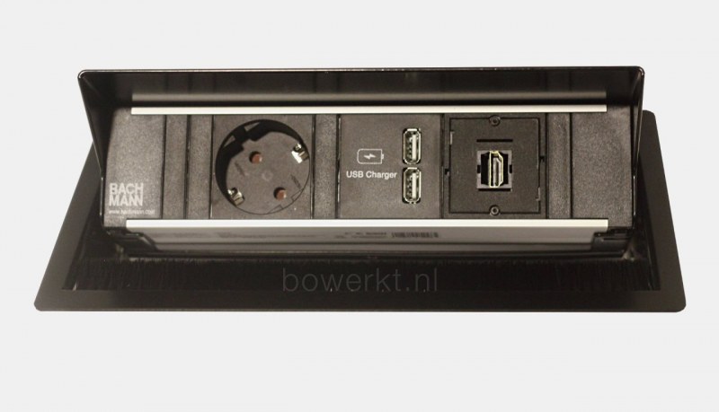 Bachmann CONI inbouwmodule 1x stroom 2x USB charger 1x HDMI