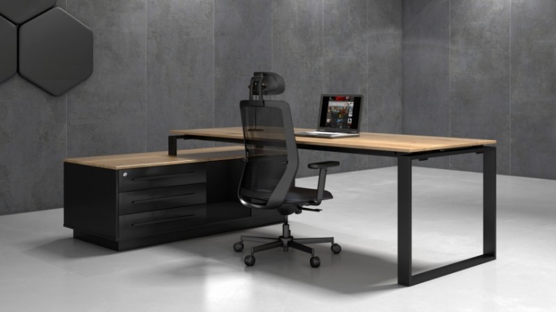 Directie hoekbureau links CUBE 224x180 cm  