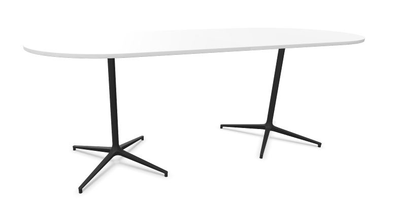 Narbutas Botany vergadertafel hoog ovaal 280 x 120 cm met metalen onderstel 