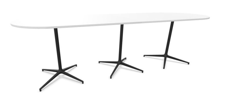 Narbutas Botany vergadertafel hoog ovaal 360 x 120 cm met metalen onderstel 