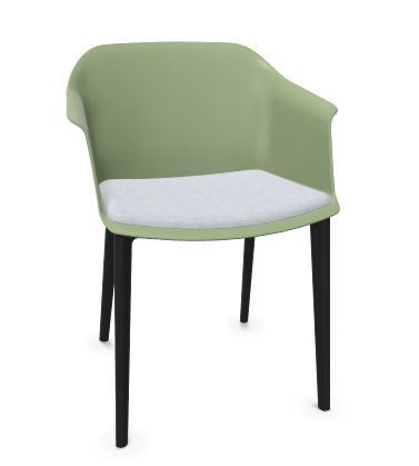 Narbutas vergaderstoel Polytone-C  gestoffeerde zitting 