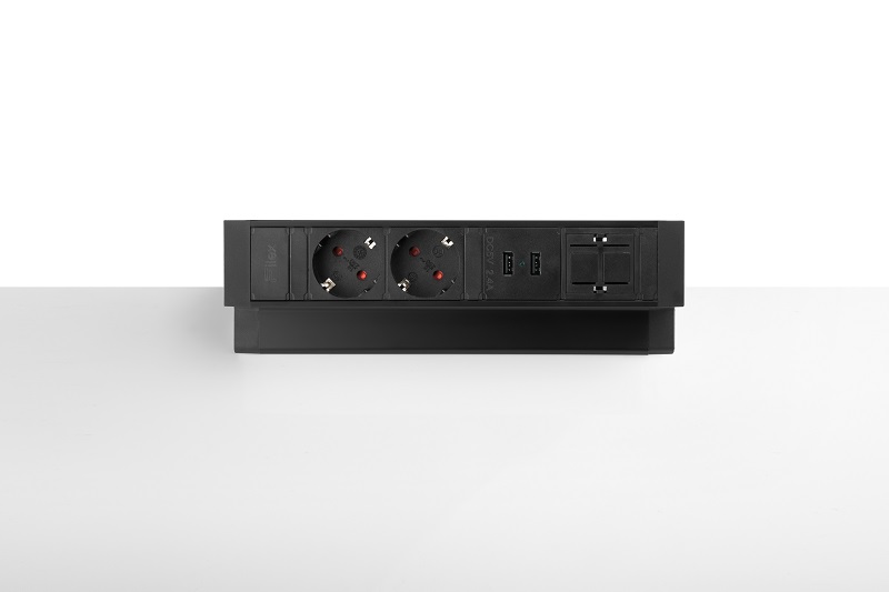 Thovip Power Desk Up 2.0 - 2x Stroom + 2x USB charger + 1 x lege module 