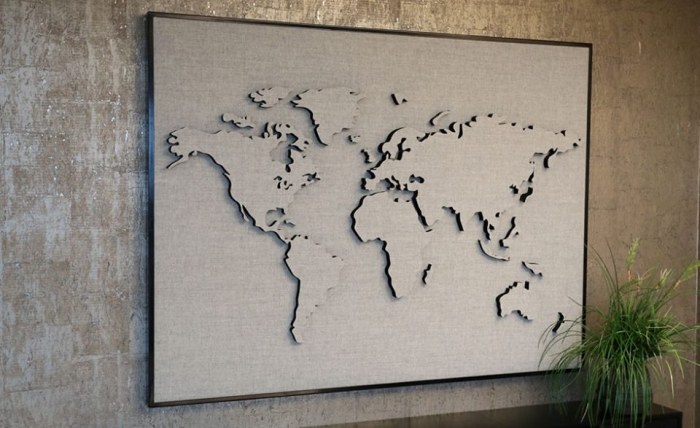 Götessons akoestisch wandpaneel Tell-us World-Map 240 x 120 cm 
