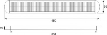 Kabeldoorvoer 69 x 450 x 19mm Aluminium rond  423027.069045019.000 3