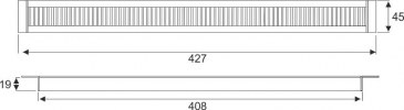 Kabeldoorvoer 45 x 427 x 19mm Aluminium recht  423027.045042720.000 3