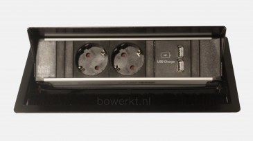 Bachmann CONI inbouwmodule 2x stroom 2x USB-charger  BM-CONI-KORT-02 0