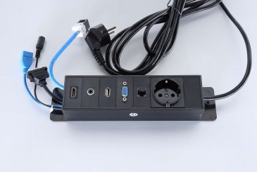 Götessons Powerinlay 1 x Stroom + 1 x data + 1 x VGA + 1 x USB + 1 x Audio en 1 x HDMI    721007 0