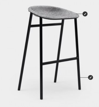 De Vorm - LJ 3 PET-vilt barkruk  LJ3 Bar stool 0