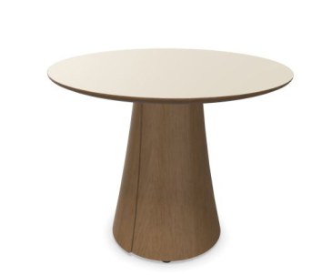 Narbutas Botany vergadertafel Ø 90 cm met houten kolompoot  CBA090 1