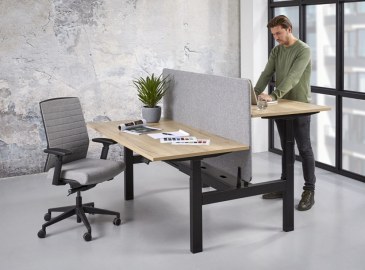 Orange Office duo werkplek H-poot elektrisch verstelbaar 140 x 166 cm  OO NZFB3148 0