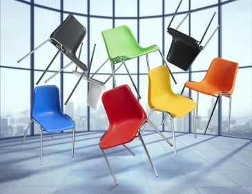Orange Office kantinestoel Sabine chroom  04062C 0
