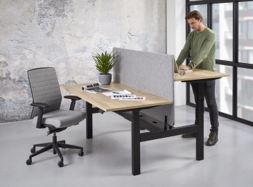 Orange Office XF3 duo werkplek H-poot elektrisch verstelbaar 180 x 166 cm  XFB3188 0