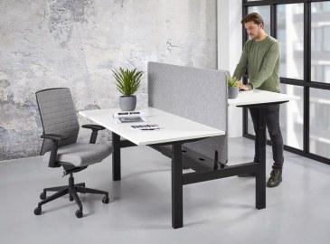 Orange Office XF3 duo werkplek H-poot elektrisch verstelbaar 180 x 166 cm  XFB3188 2