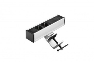 Thovip Power Desk up 2 x stroom + 2 USB charger + 1 x leeg (alu/zwart)   4730017.02020100.000 2