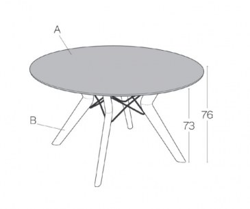 Mobitec Trava  Fenix T0200 Ø 120 cm vergadertafel  T0200 CONF M-05 -TOP 2