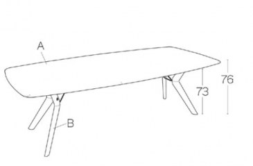 Mobitec Trava T0500 120x220cm vergadertafel  Trava T0500 CONF I-01 -TOP 4